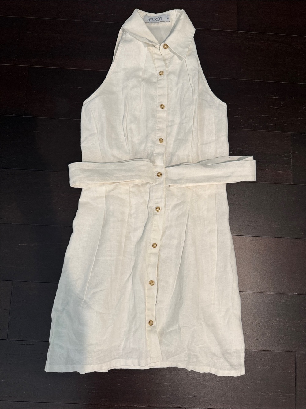 Hevron Domino Linen Dress